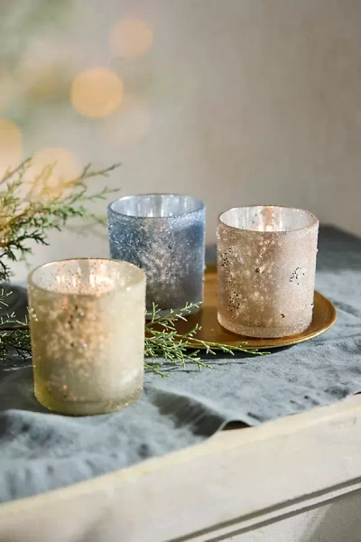 Terrain Beaded Votive Holder In White
