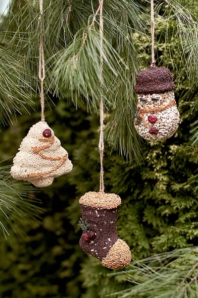 Terrain Bird Seed Festive Ornaments, Set Of 3 In Multi