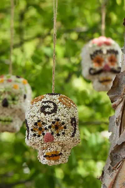 Terrain Bird Seed Sugar Skull Ornament In Multi