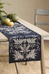 Terrain Black Fern Linen Runner In Black