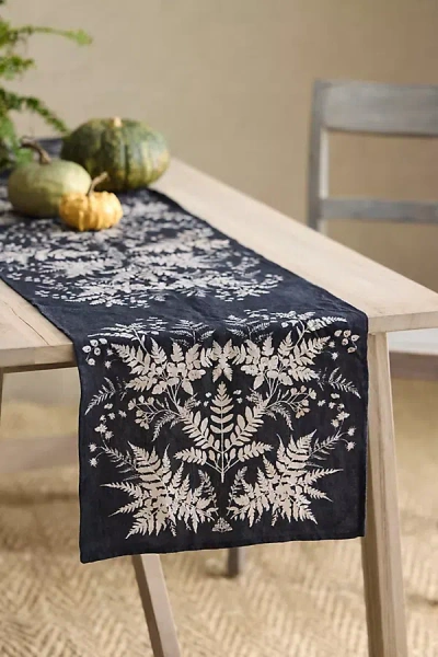 Terrain Black Fern Linen Runner