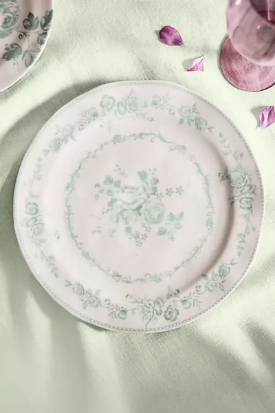 Terrain Blooming Transferware Dinner Plate In White