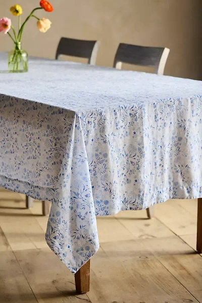 Terrain Blue Botanical Linen Tablecloth
