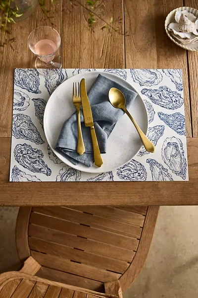 Terrain Blue Oyster Paper Placemats, Set Of 12