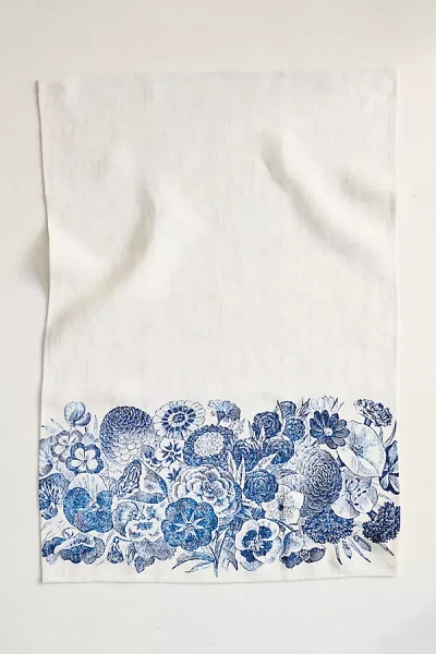 Terrain Blue Wildflowers Linen Dish Towel In Multi