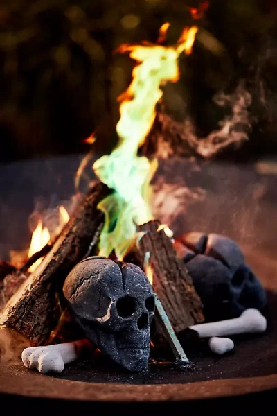 Terrain Bone Ceramic Fire Pit Accents, Set Of 2