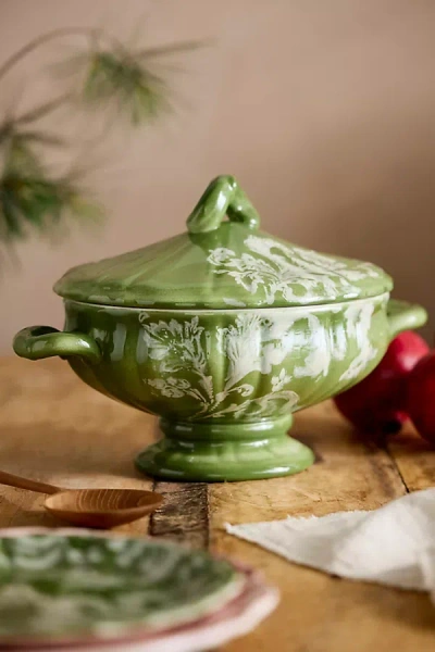 Terrain Botanical Silhouette Lidded Tureen In Green