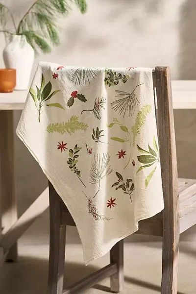 Terrain Boughs + Berries Dish Towel In Multicolor