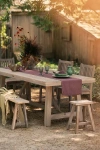 Terrain Braced Leg Teak Dining Table, 7'