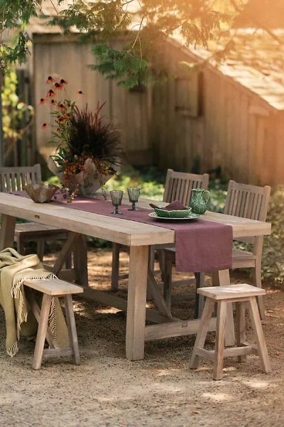 Terrain Braced Leg Teak Dining Table, 7 Foot In Neutral