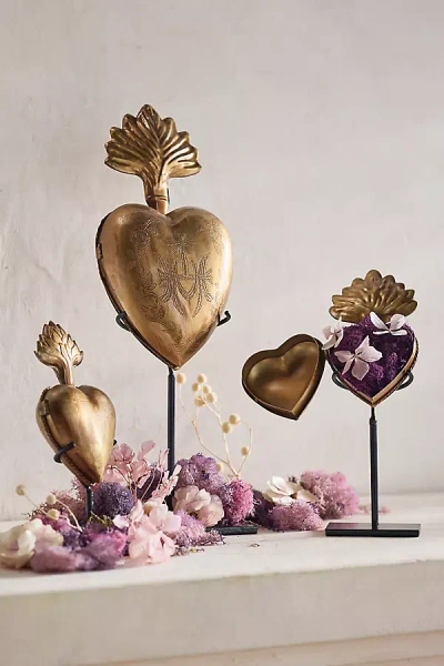 Terrain Brass Heart Curio + Stand