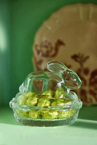 Terrain Bunny Glass Candy Dish In Green