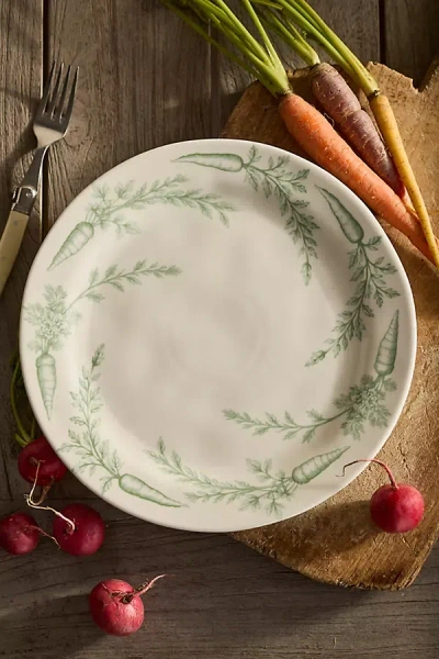 Terrain Bunny Toile Carrot Stoneware Dinner Plate In Green