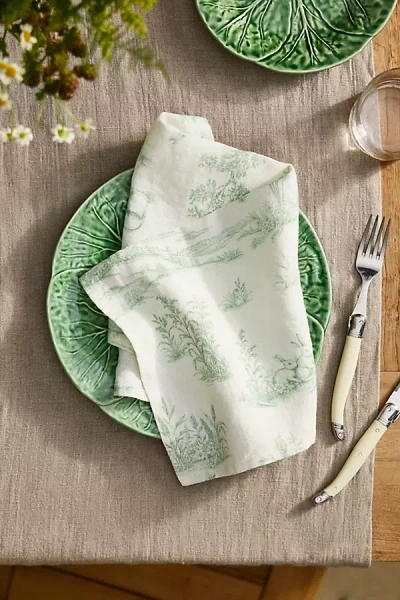 Terrain Bunny Toile Linen Napkins, Set Of 2 In Neutral