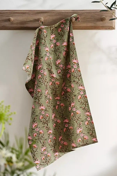 Terrain Calla Cotton Dish Towel In Green
