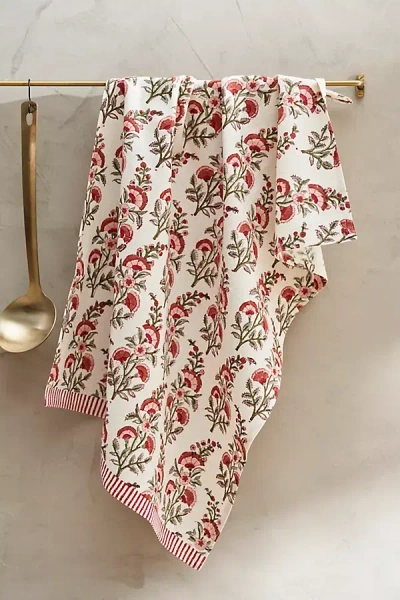Terrain Calla Cotton Dish Towel, Ruby In Red