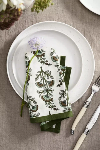 Terrain Calla Cotton Napkins, Set Of 4 In Green