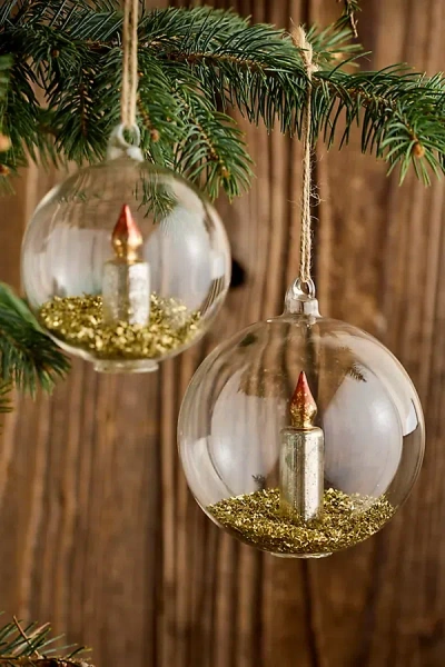 Terrain Candle Glass Globe Ornament In Multicolor