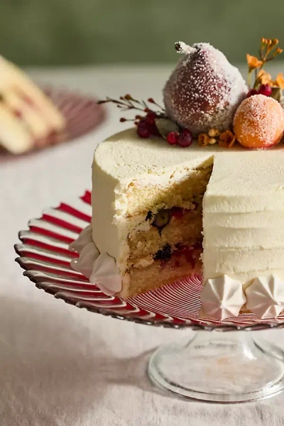 Terrain Candy Cane Glass Cake Stand