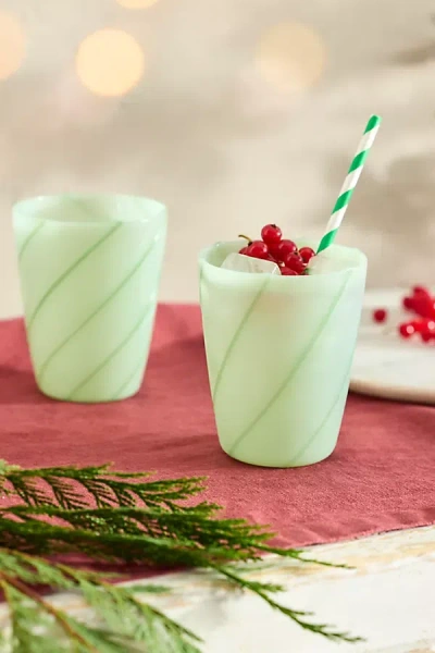 Terrain Candy Stripe Glasses, Set Of 2 In Green