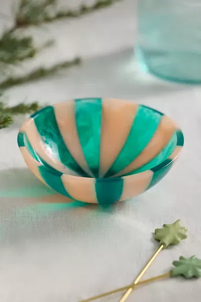 Terrain Candy Stripe Resin Nut Bowl In Green