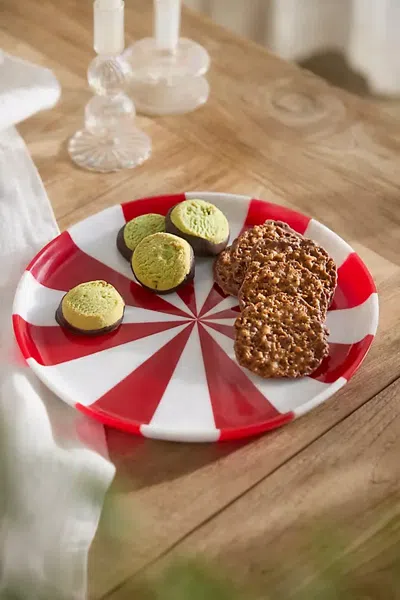 Terrain Candy Stripe Resin Serving Platter In Red