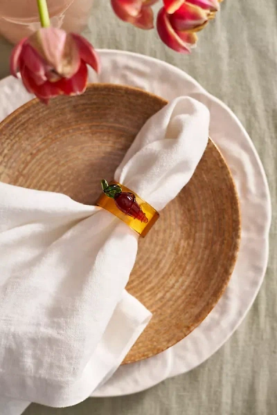 Terrain Carrot Glass Napkin Rings, Set Of 4