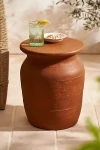 Terrain Cast Stone Side Table, Terracotta In Brown
