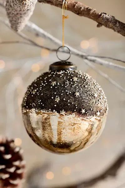 Terrain Celestial Mercury Glass Globe Ornament In Multi