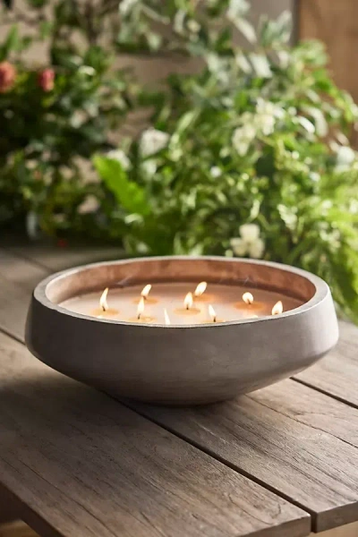 Terrain Cement Bowl Candle, Citronella In Neutral