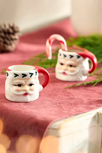 Terrain Ceramic Santa Espresso Cups, Set Of 2