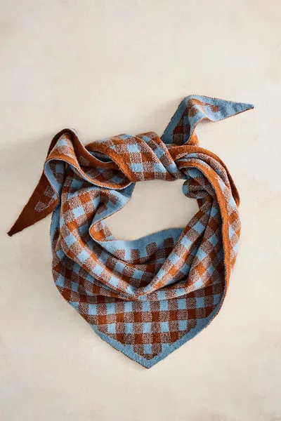 Terrain Checkered Triangle Scarf In Multi