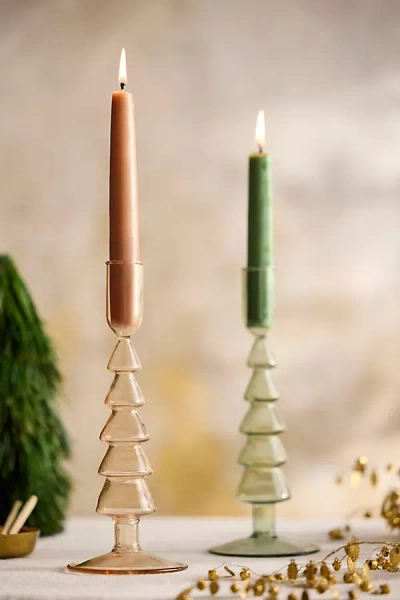 Terrain Christmas Tree Glass Taper Holder In Sand