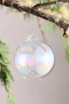 Terrain Clear Iridescent Glass Globe Ornament In White