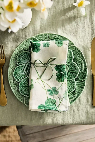 Terrain Clover Linen Napkins, Set Of 2 In Green