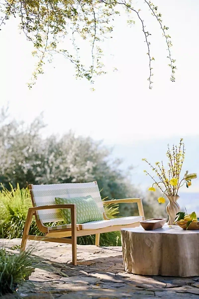 Terrain Coastline Wicker + Teak Two Seat Sofa In Multi