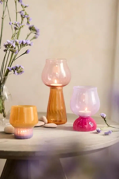 Terrain Color Pop Glass Votives, Set Of 3 Warm In Multicolor