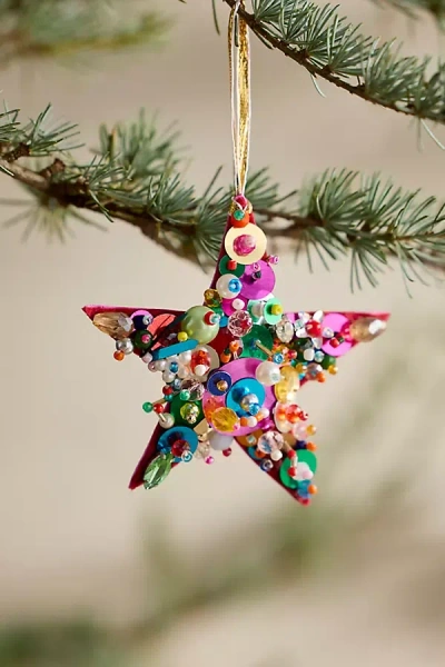 Terrain Colorful Beaded Star Ornament In Multi