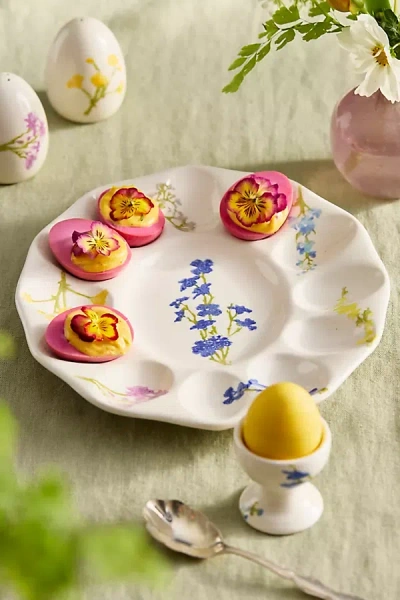 Terrain Colorful Floral Egg Plate