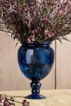 Terrain Colorful Footed Glass Vase In Blue