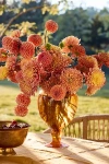 Terrain Colorful Footed Glass Vase In Orange