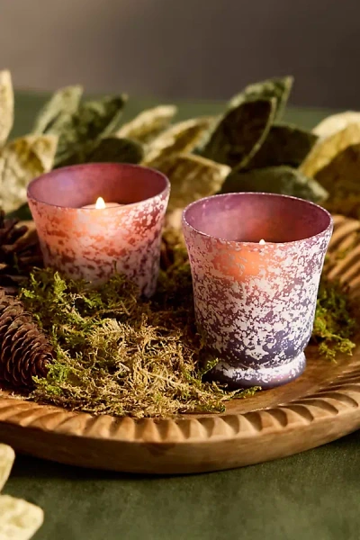 Terrain Colorful Rustic Glass Votive Holders, Set Of 2 In Multi