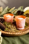 Terrain Colorful Rustic Glass Votive Holders, Set Of 2 In Orange