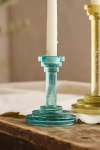 Terrain Column Glass Taper Holder In Blue
