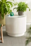 Terrain Concrete Barrel Side Table In White