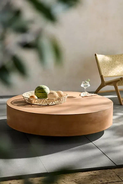 Terrain Concrete Coffee Table, Round In Brown