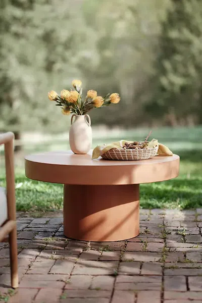 Terrain Concrete Pedestal Coffee Table In Brown
