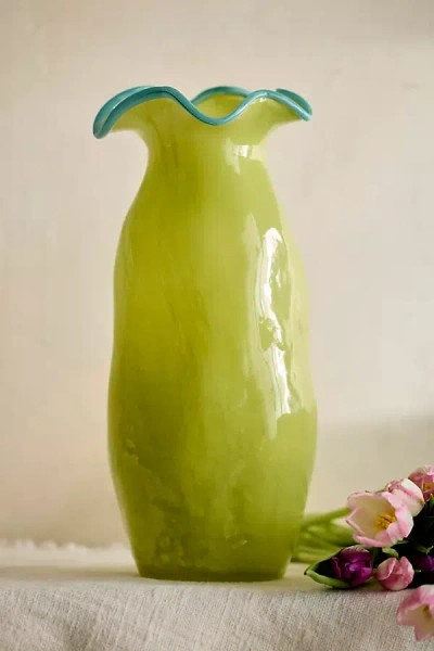 Terrain Contrast Rim Glass Vase