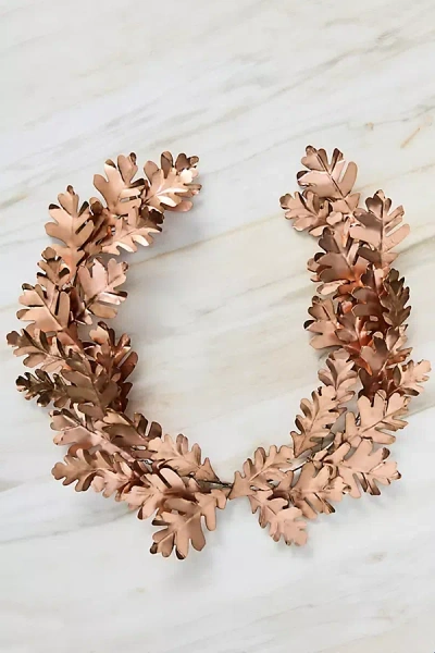 Terrain Copper Oak Leaves Swag In Brown