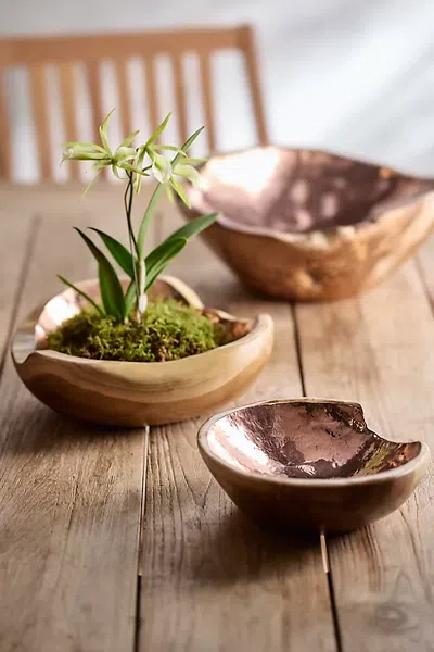 Terrain Copper + Teak Bowl In Multicolor